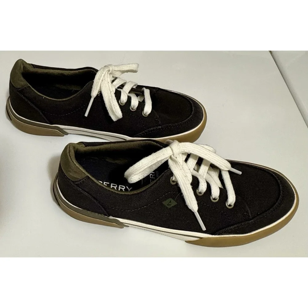 Sperry Unisex-Child Youth Core Harbor Tide Washable Sneaker, Black, Size, 1M US